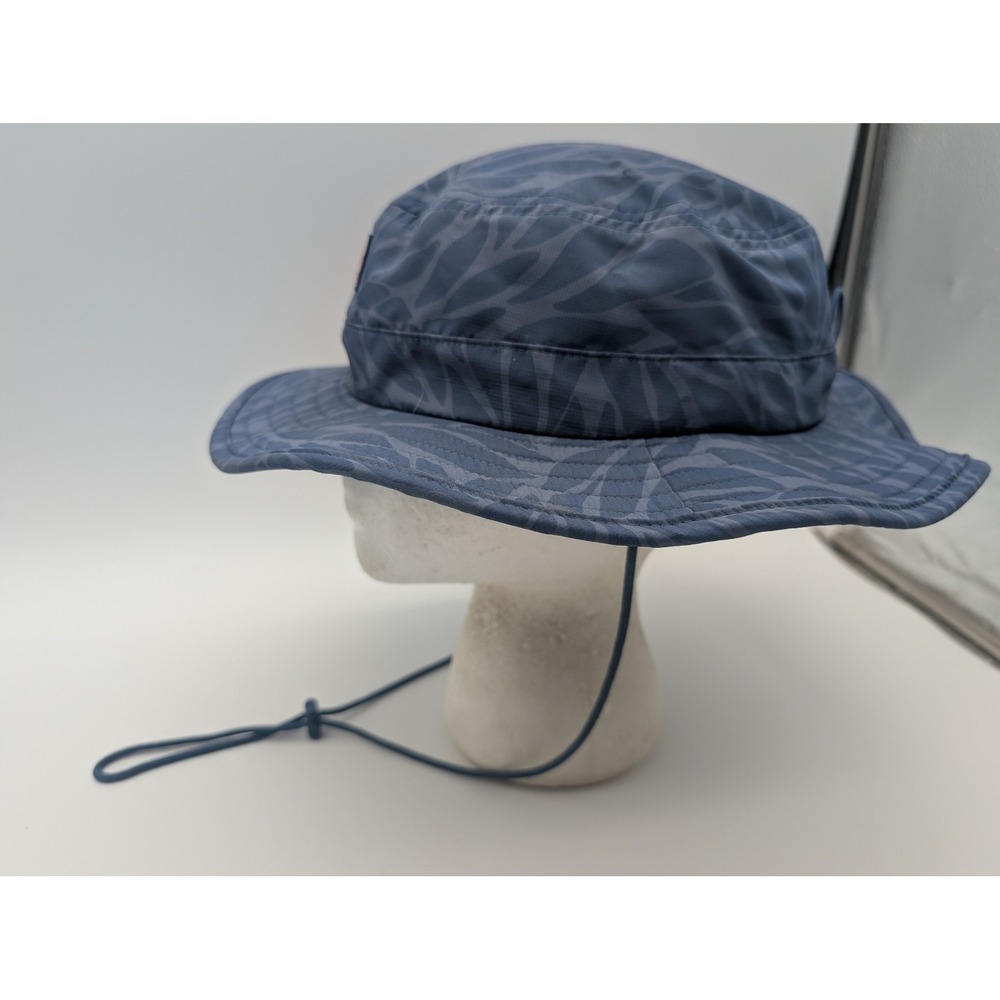 Vineyard Vines Blue Leaf Print Bucket Hat M/L Adjustable Chin Strap Sun Hat